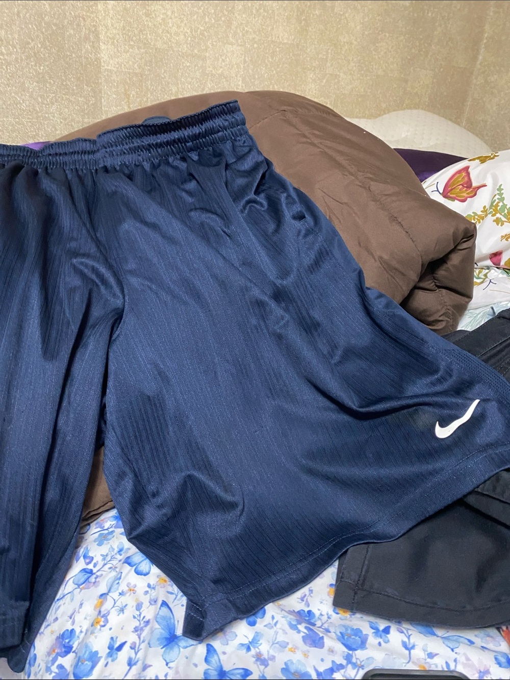 Nike Navy Blue men’s ' Athletic Shorts with White Swoosh